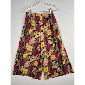 Vintage Sag Harbor Pants Womens S Floral Pull-On Hawaiian USA 3552